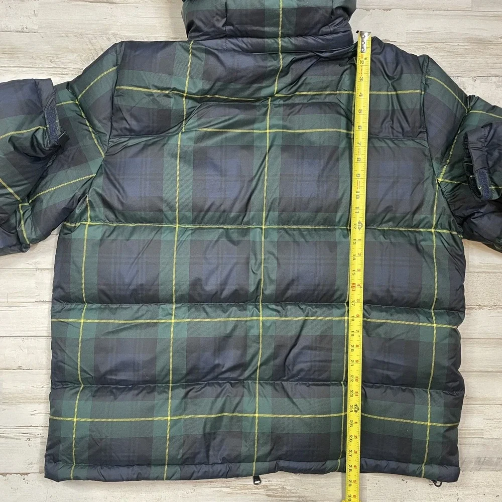 Polo Ralph Lauren Men's Big & Tall Plaid Hooded Down Puffer Jacket Navy 1XB NWT‎